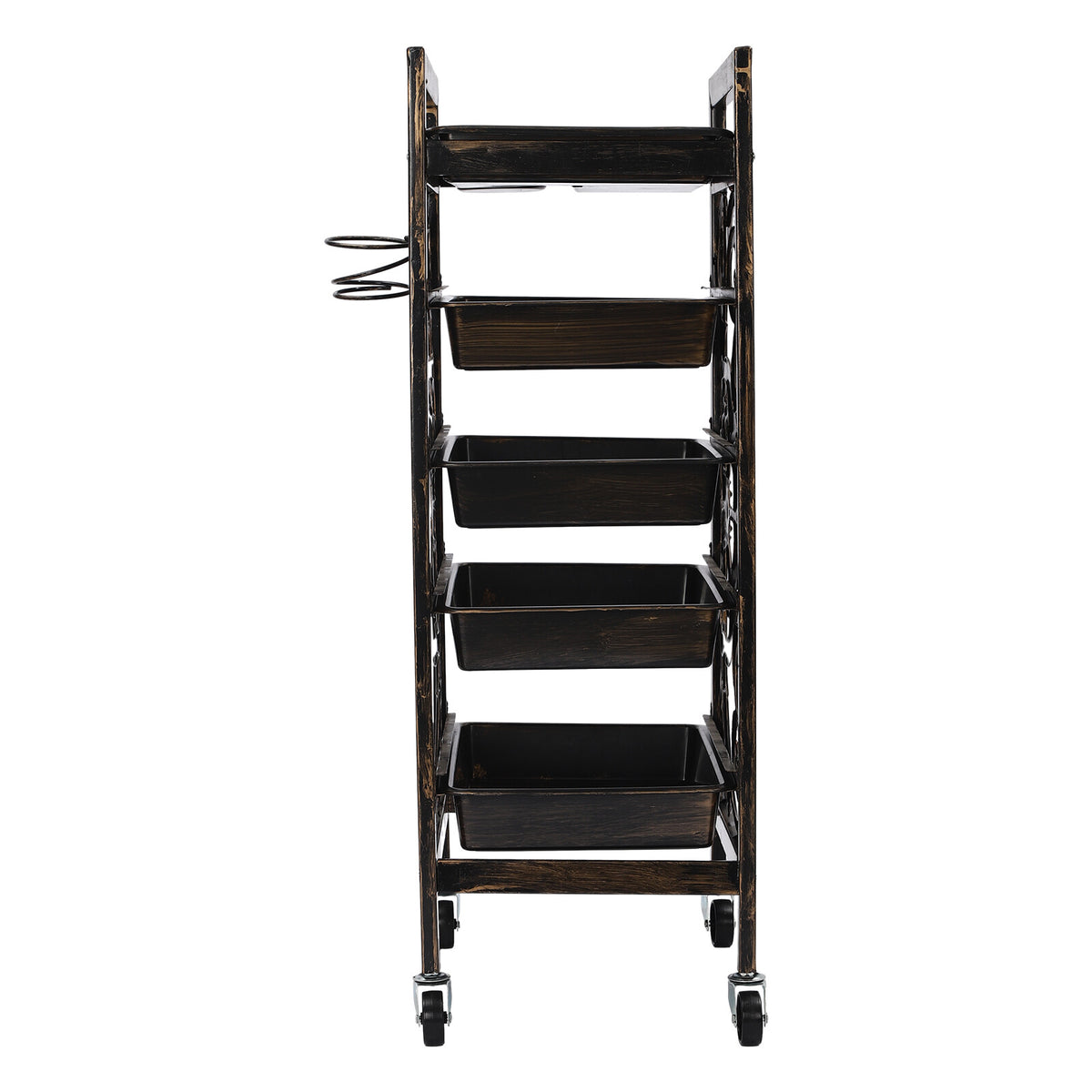 Vintage 5-Tier Salon Trolley with Wheels for Hair Tools Storage