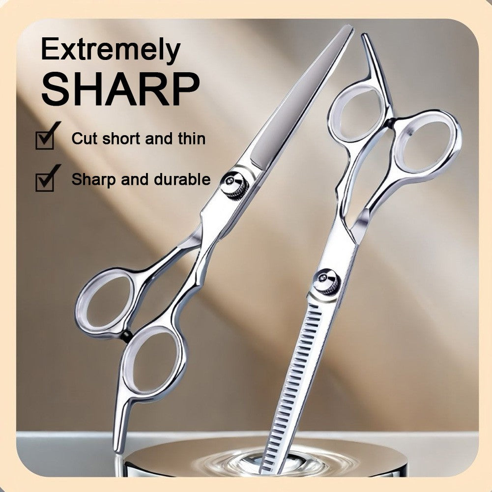 Professional Hair Cutting Scissors Set with Thinning Shears for Salon & Home Use - 2 Pieces