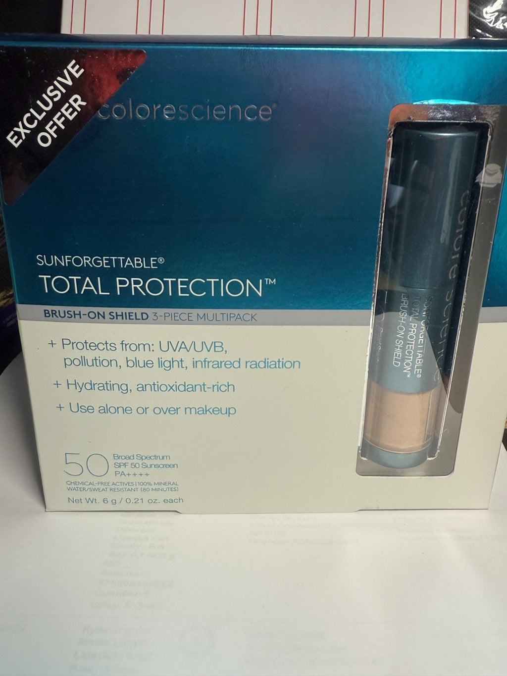 SPF 50 Brush-On Sunscreen Shield - Tan, 3 Pack, Broad Spectrum Sun Protection