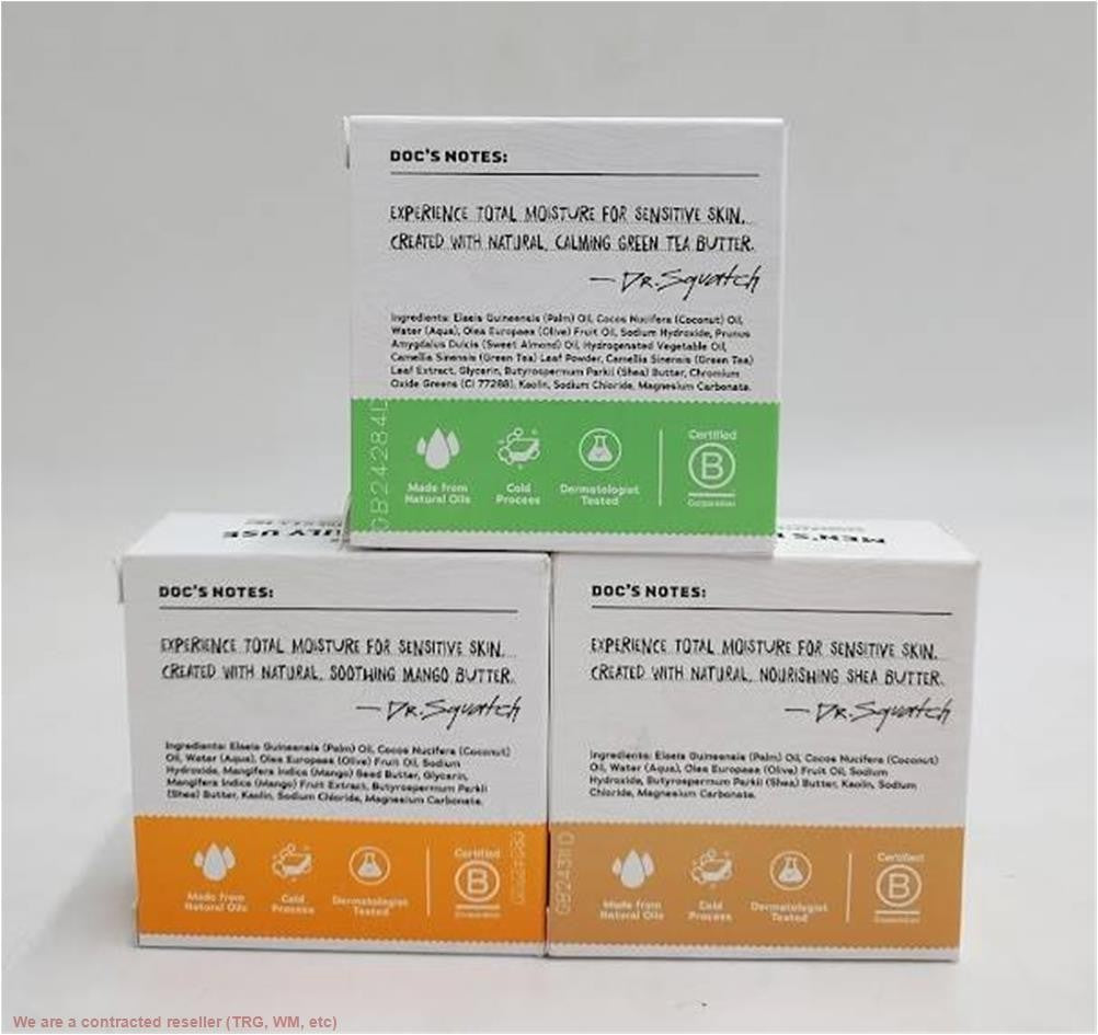 Green Tea & Mango Natural Bar Soap - Moisturizing Shea & Olive Oil - Pack of 3