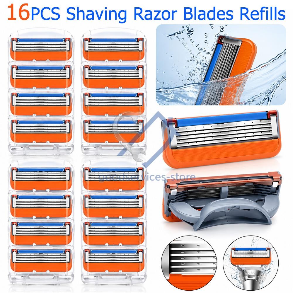 16-Pack Razor Blade Refills for Gillette Fusion ProGlide & SkinGuard