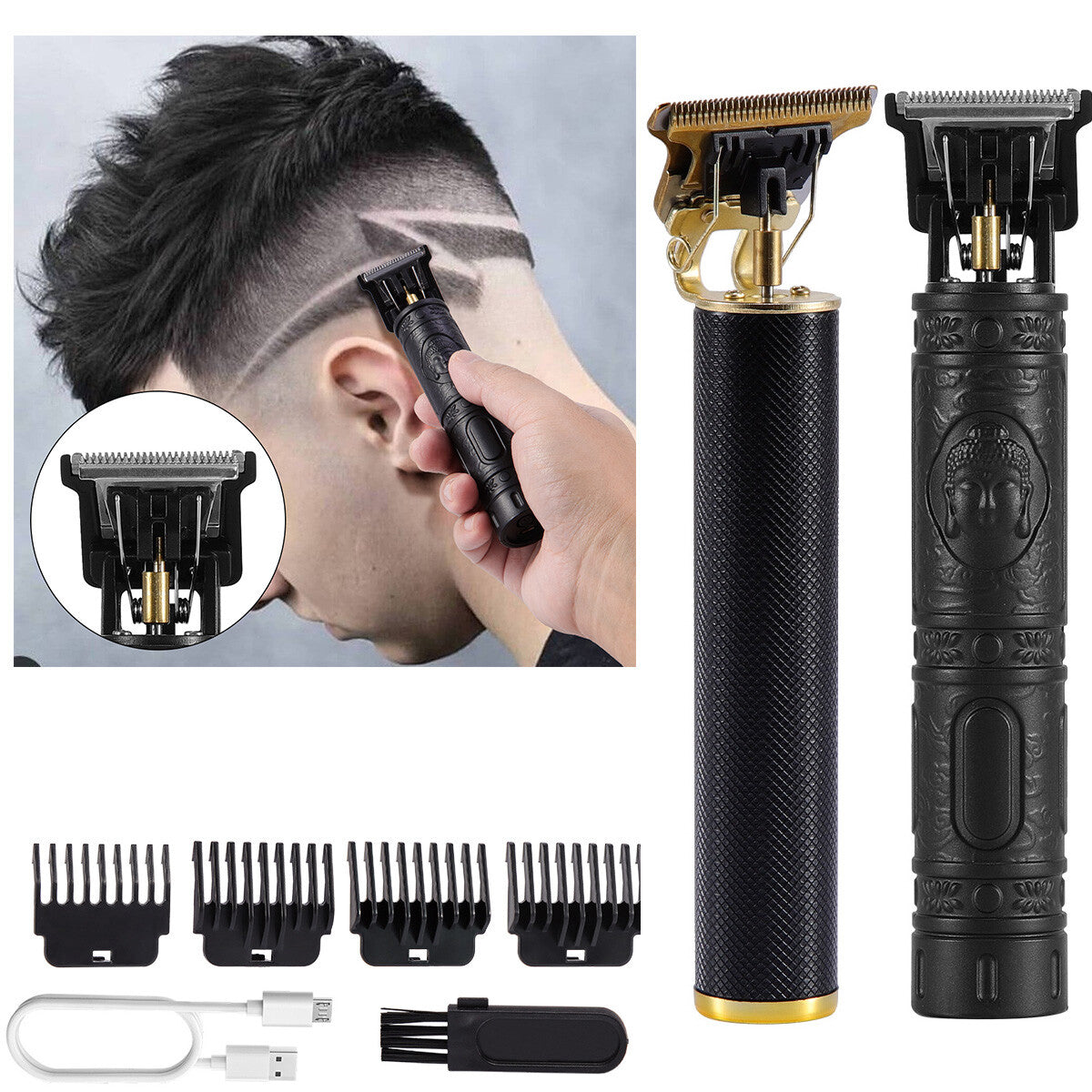 Cordless Hair Trimmer with T-Blade, Wireless Portable Grooming Tool