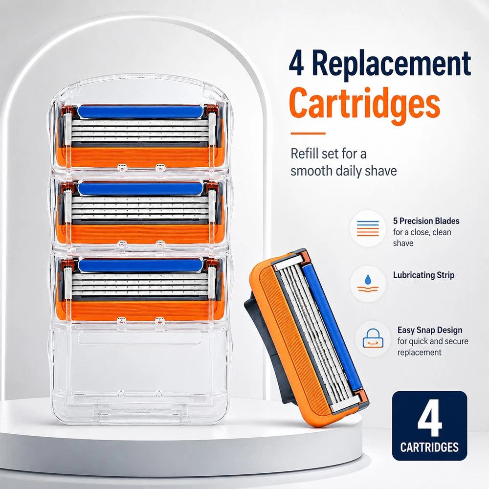 16-Pack Razor Blade Refills for Gillette Fusion 5 ProGlide - Stainless Steel