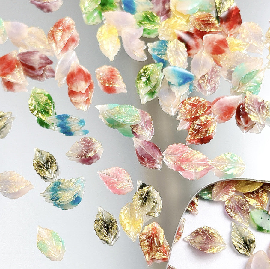 Glow in the Dark Nail Art Charms 20pcs Resin Leaf Decorations for DIY Nails