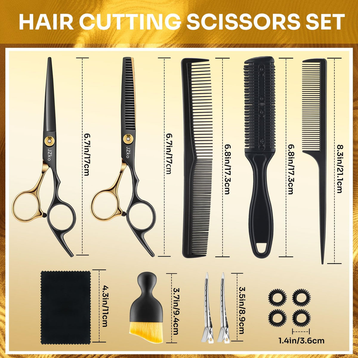 Professional Hair Cutting Scissors Shears Kit for Barber Salon & Personal Use