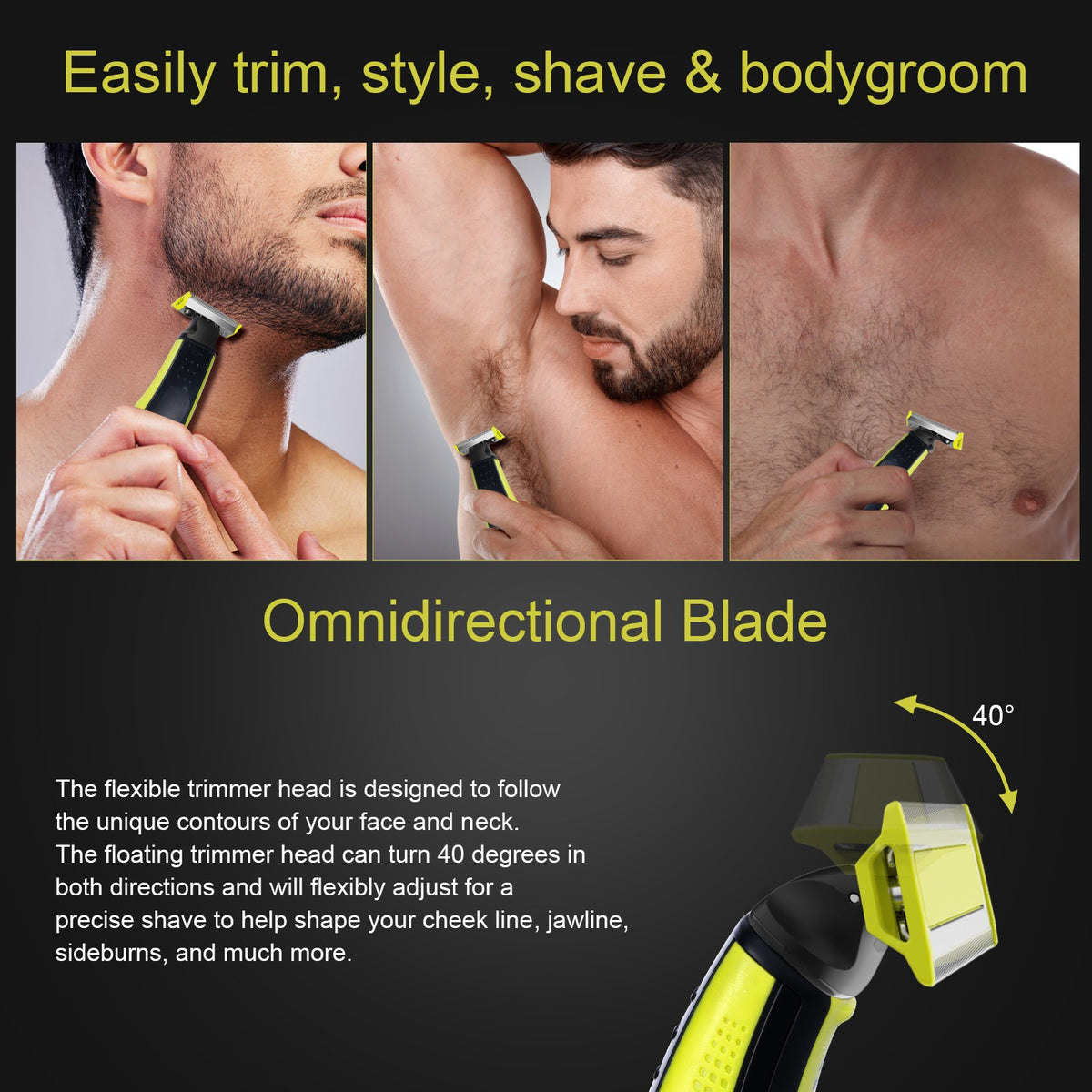 Replacement Shaver Heads 4PCS Compatible with OneBlade QP Series