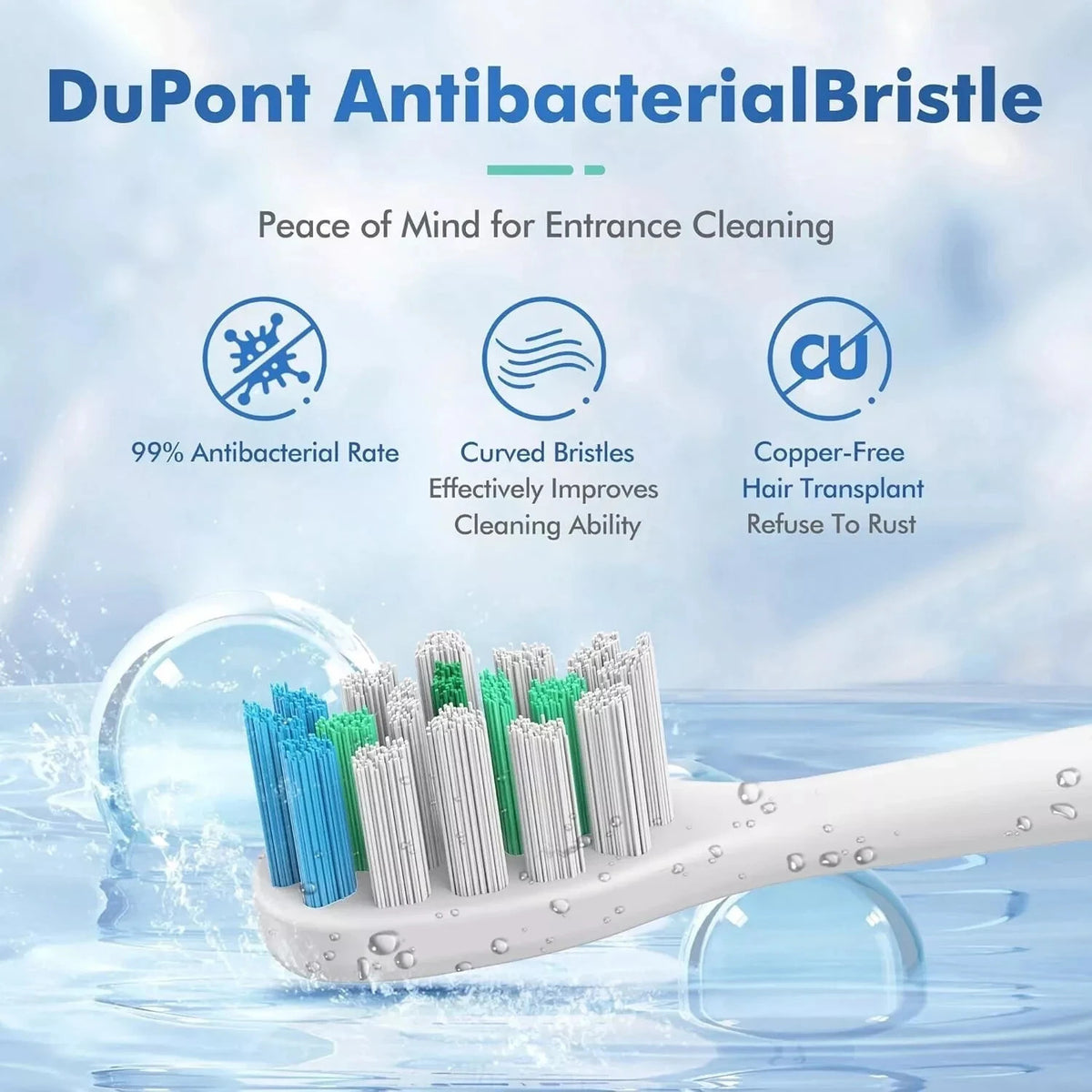 Replacement Toothbrush Heads for Sonic Electric Toothbrush - 6 Pack White
