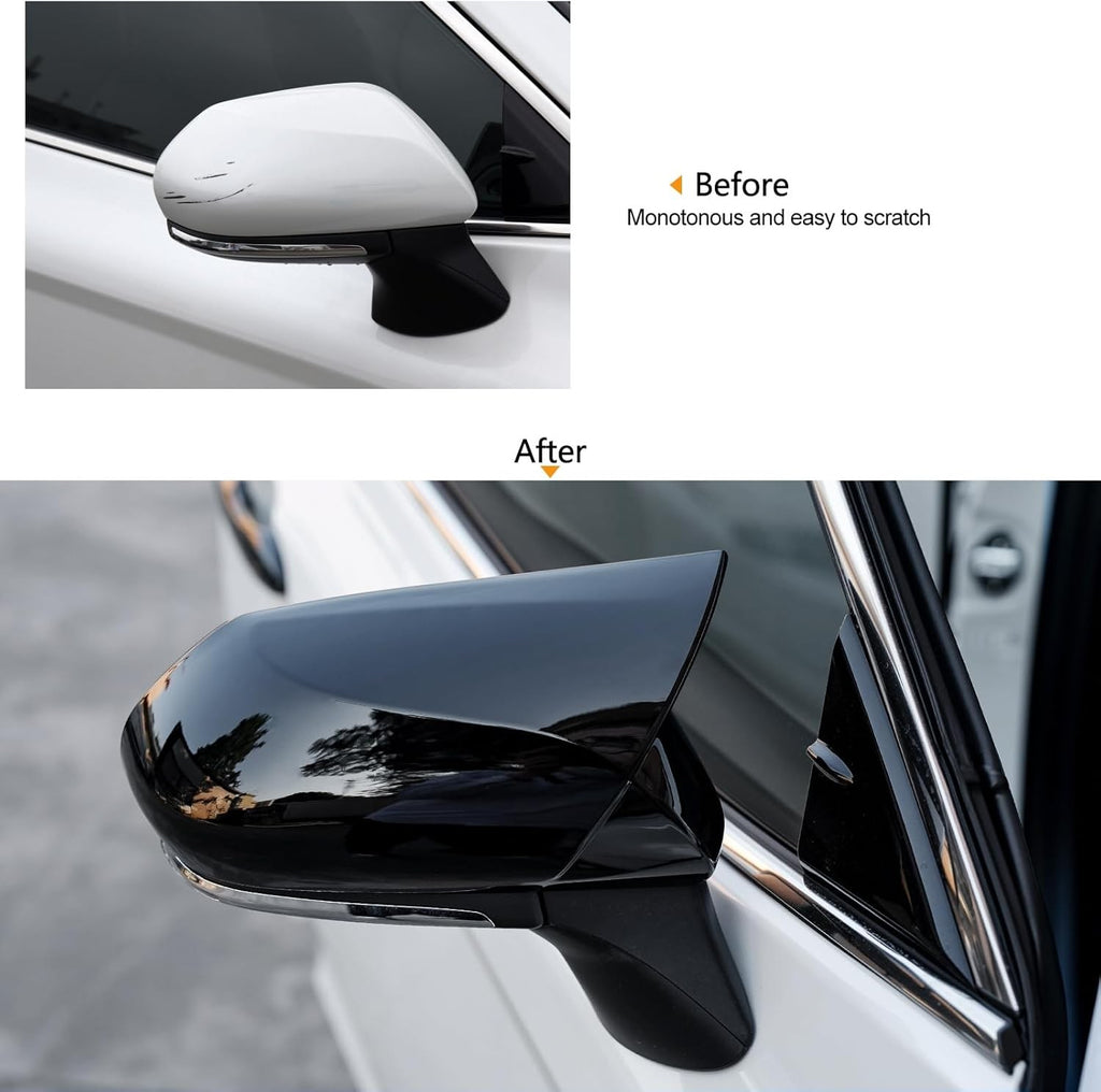 Car Side Mirror Cover Set for Toyota Camry 2018-2025 Glossy Black Protectors