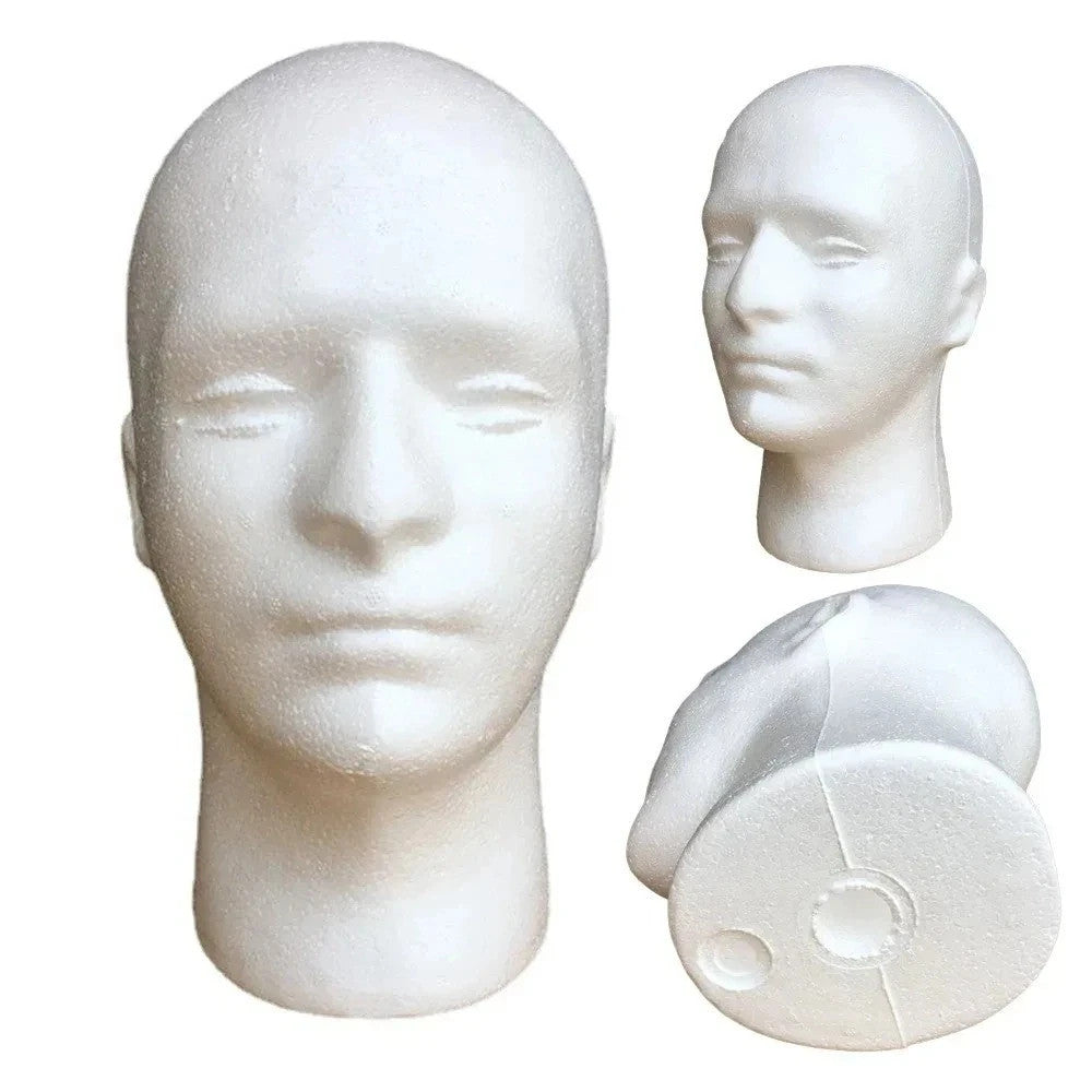 Male Foam Mannequin Head for Wig Display and DIY Crafts - Light & Durable