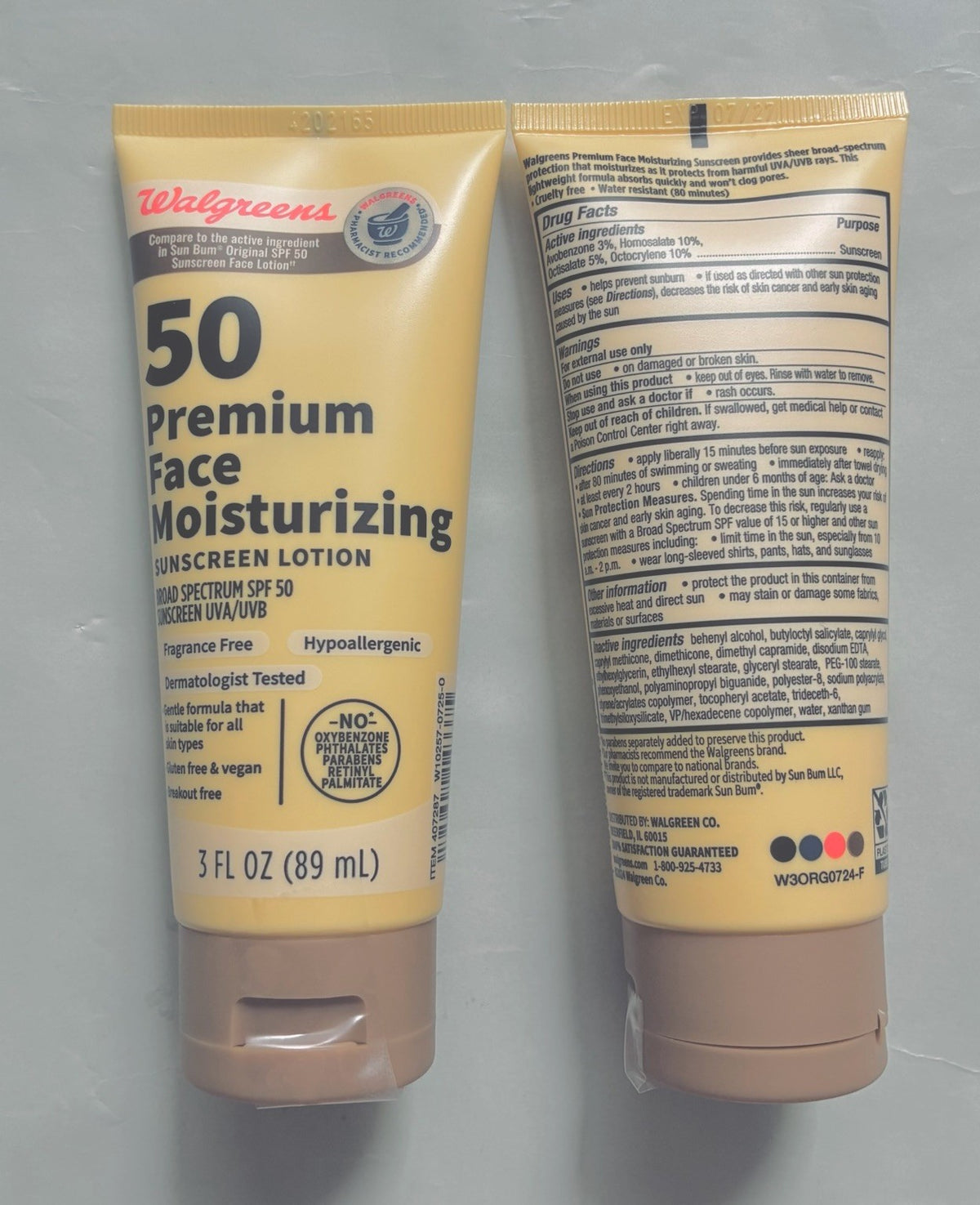 SPF 50 Face Moisturizing Sunscreen Lotion - 3oz, Broad Spectrum UVA/UVB
