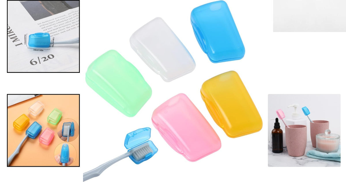 5-Pack Toothbrush Covers Travel Head Protectors - Lightweight & Durable