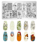 Nail Stamping Plate FG139 Chickens Chicks Floral Nail Art Supplies