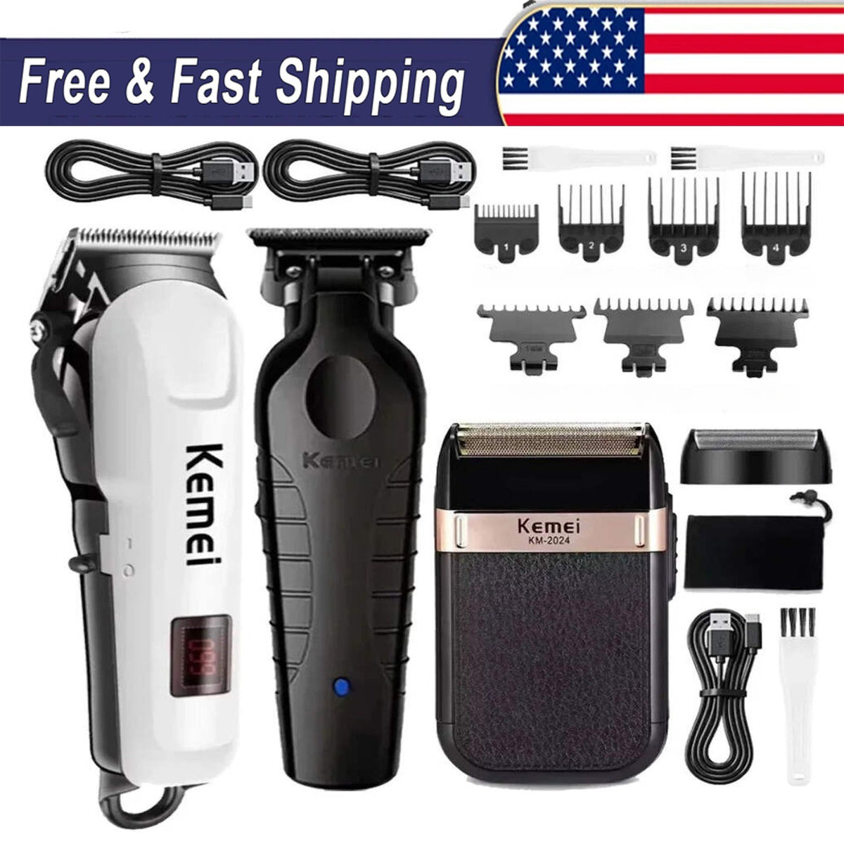 Cordless Hair Clipper & Beard Trimmer for Men - Professional Electric Grooming