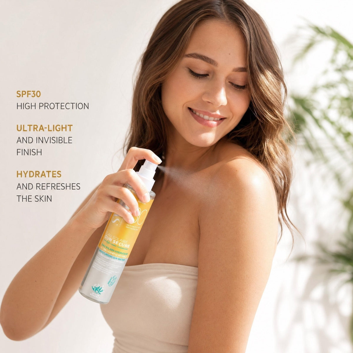 SPF 30 Water Sun Protection Spray - Lightweight Moisturising Sun Water