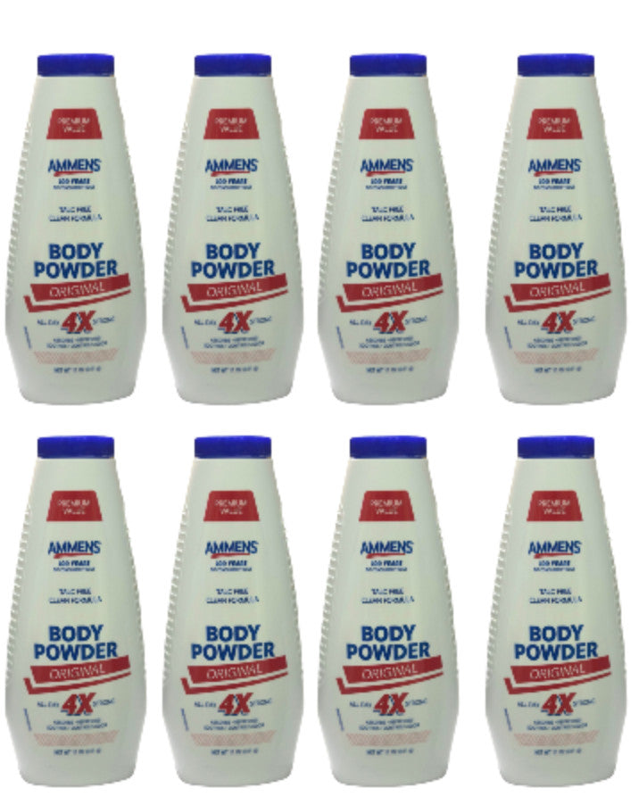 Ammens Body Powder Original Formula 11oz - Pack of 6 for Skin Soothing & Deodorant