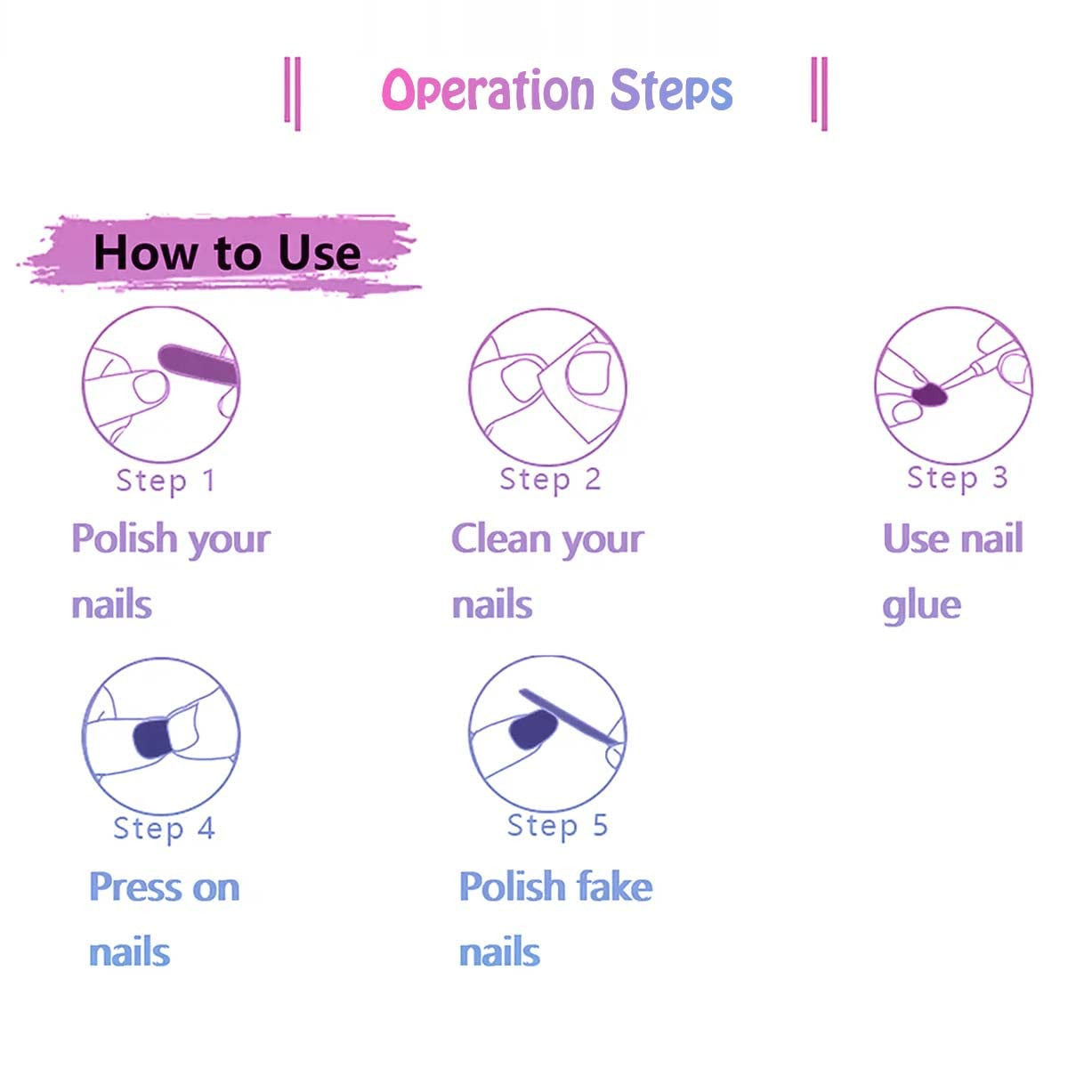 Short Pink Press-On Nails with Glossy Finish - Fake Nail Set for Women