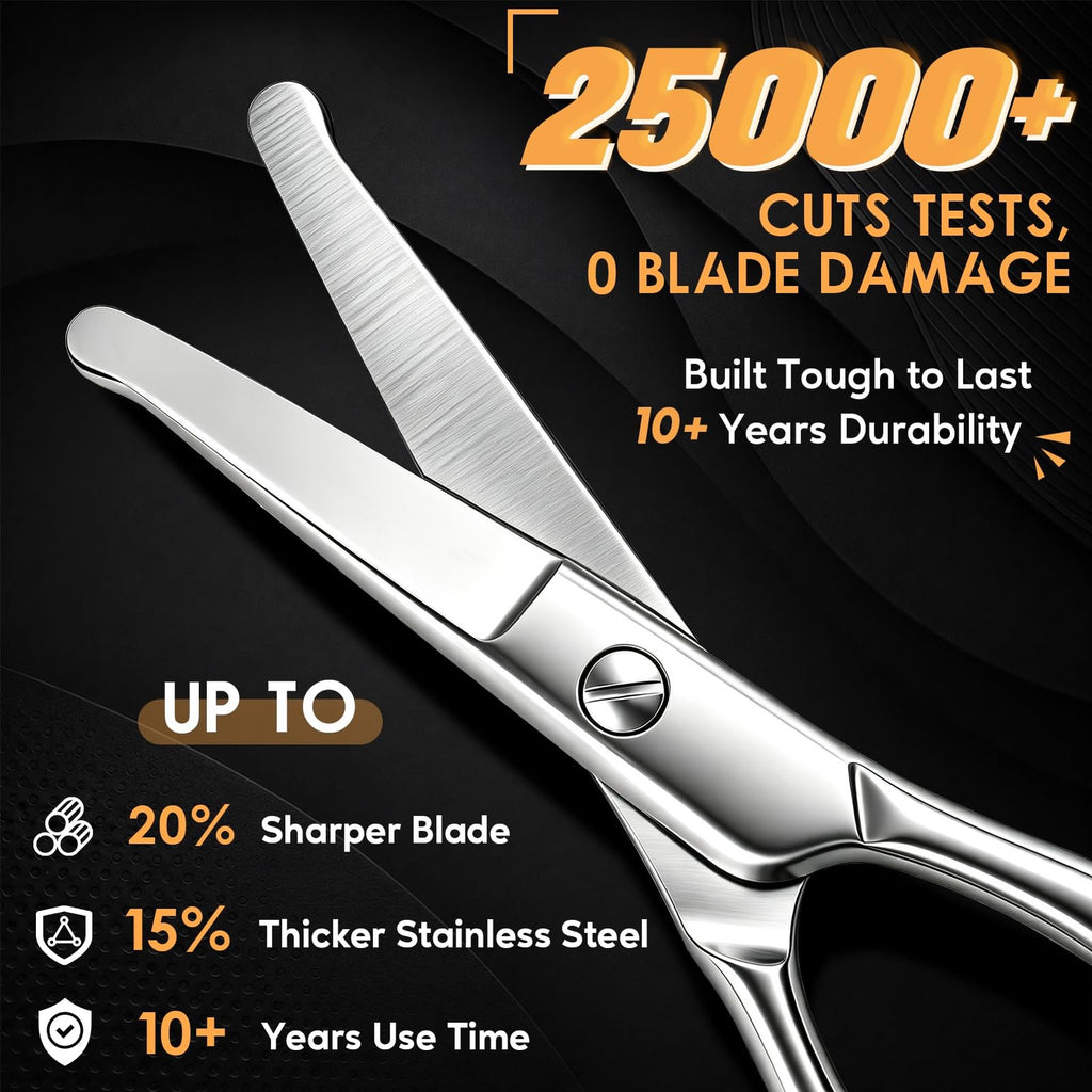 Multi-Purpose Grooming Scissors Set for Nose, Eyebrow, Beard, Cuticles - Silver