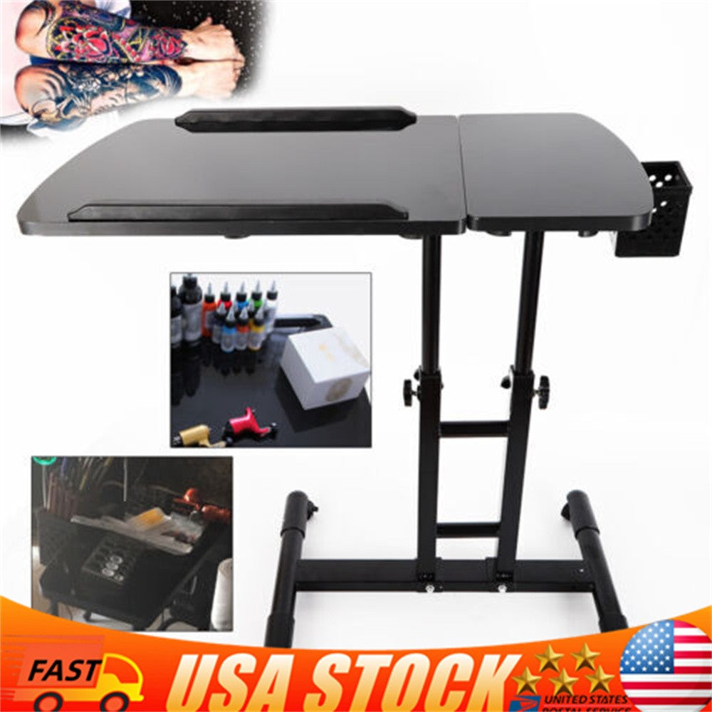 Mobile Tattoo Workstation Arm Rest Table - Adjustable Rolling Tray Stand