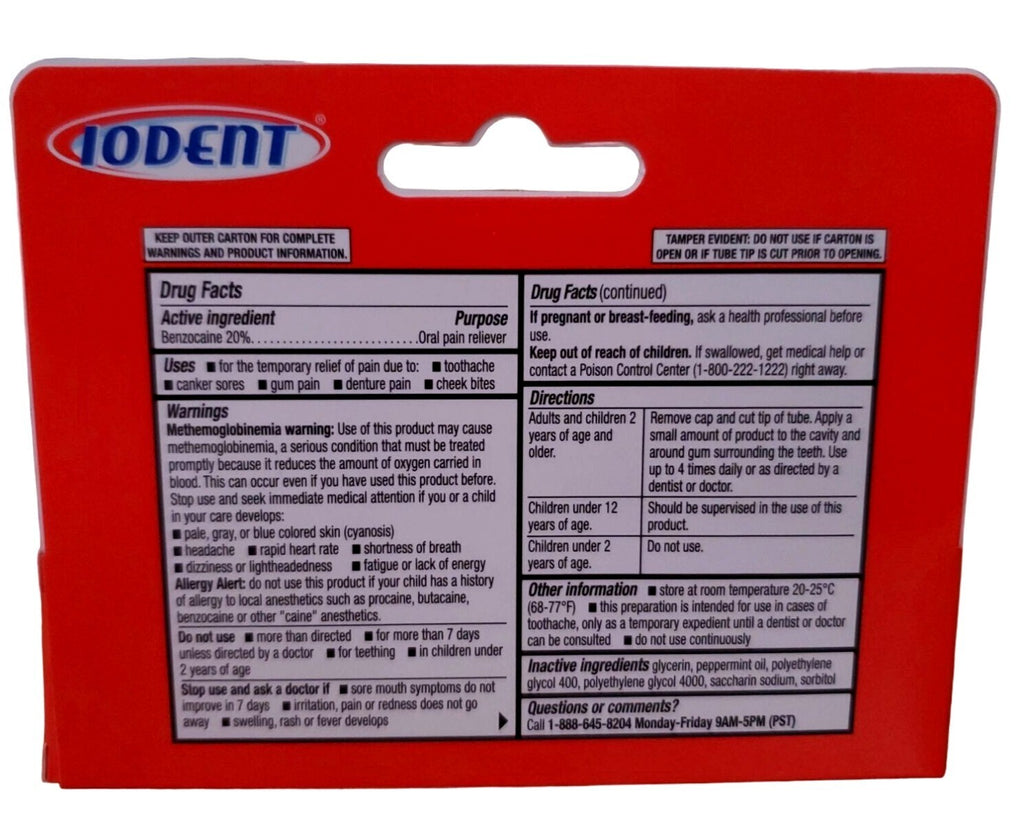 Maximum Strength Oral Analgesic Gel 0.42oz for Toothache & Cold Sores