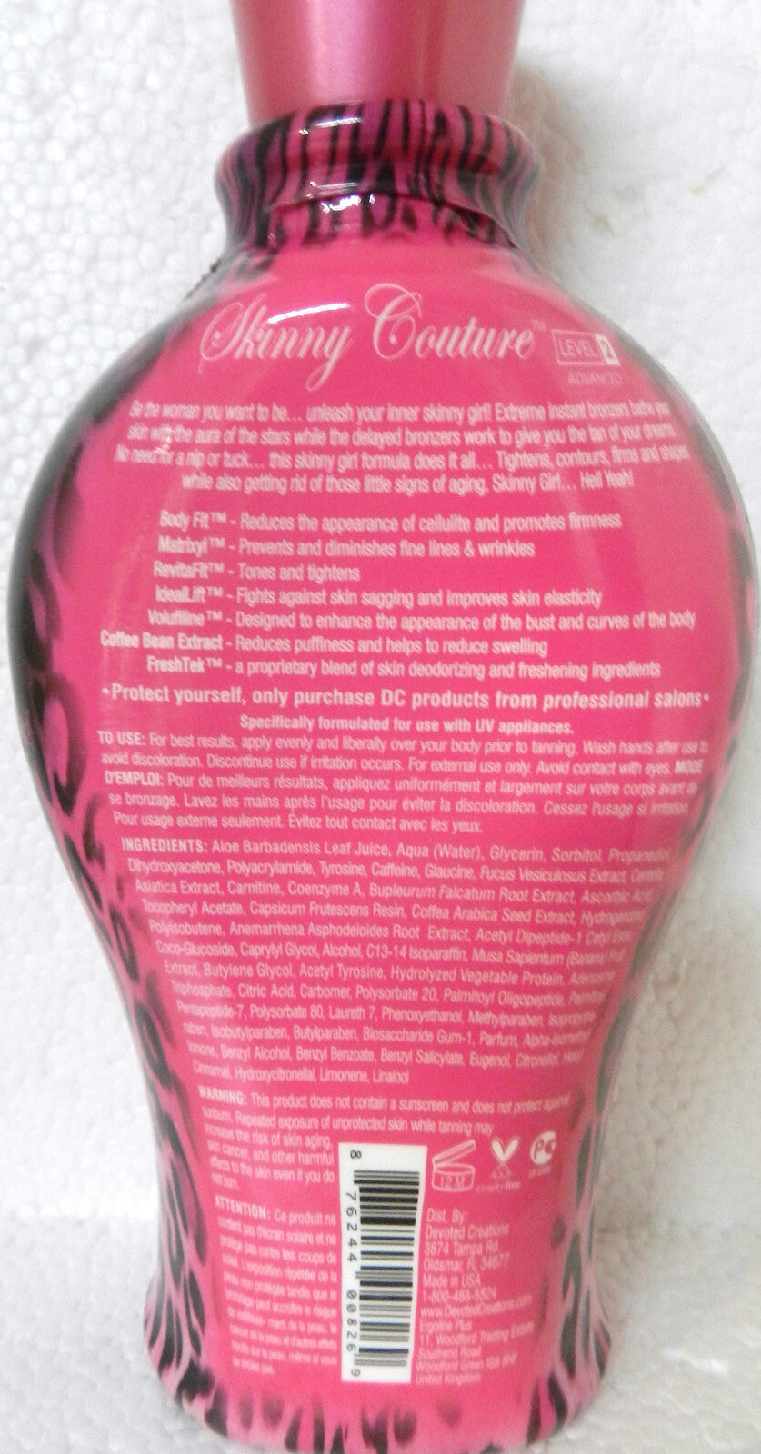 Devoted Creations Skinny Couture Bronzer Tanning Lotion Gluten & Oil-Free