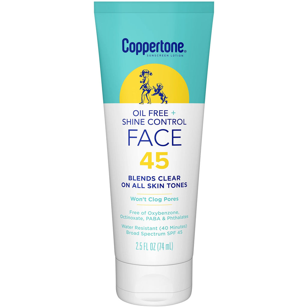 Oil-Free SPF 45 Face Sunscreen Lotion with Shine Control 2.5oz