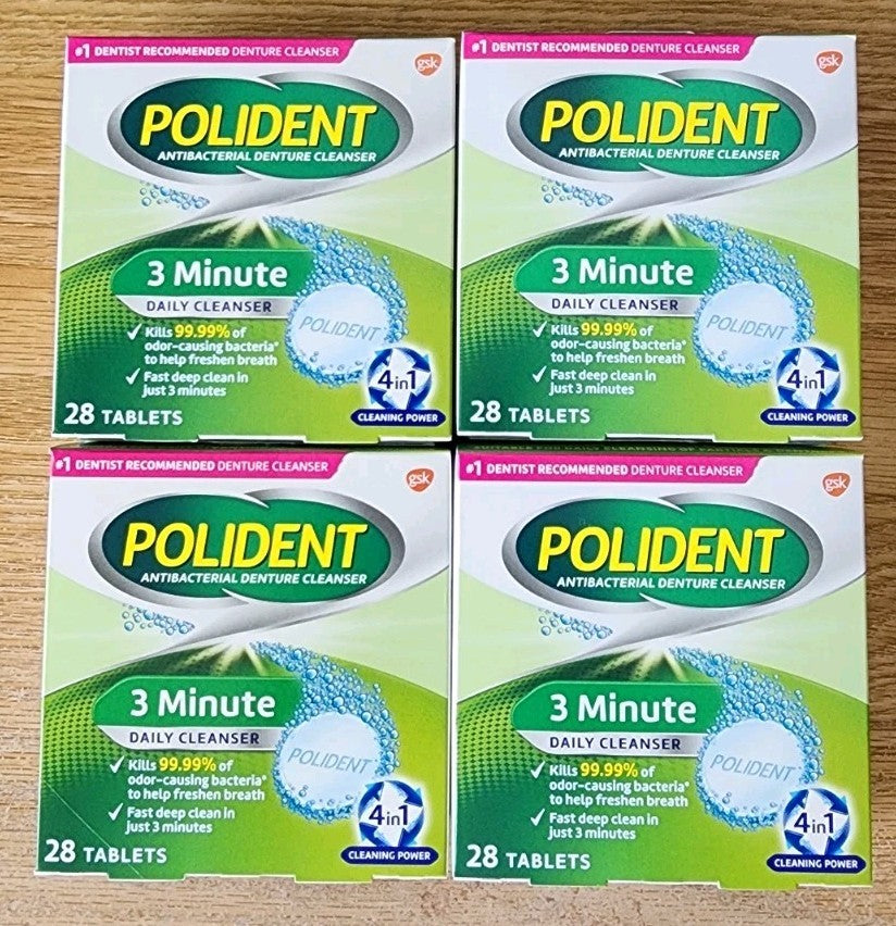 Denture Cleaning Tablets - 28 Count, Fast-Acting 3 Minute Cleanser