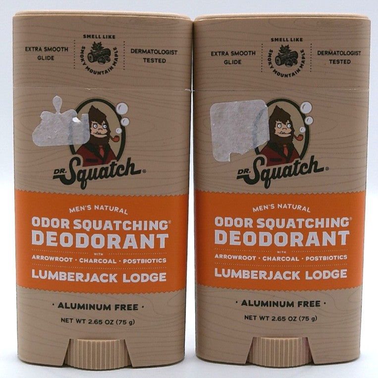 Dr. Squatch LumberJack Lodge Deodorant - Aluminum Free, 2.65 Oz, Pack of 2