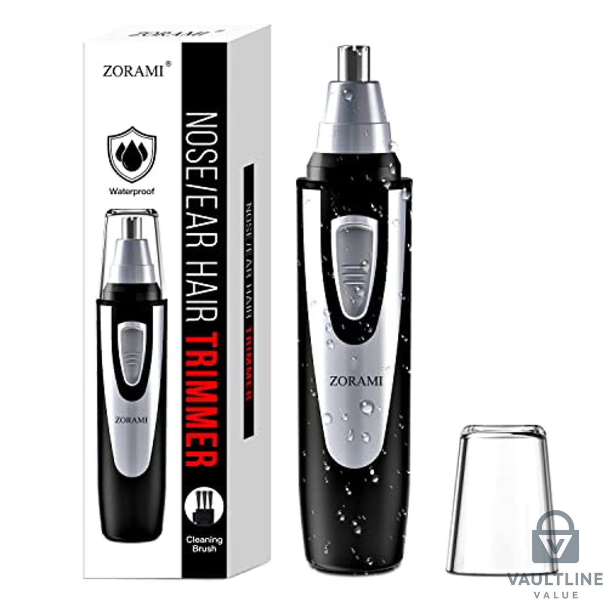 Stainless Steel Ear and Nose Hair Trimmer - Battery Operated Grooming Tool