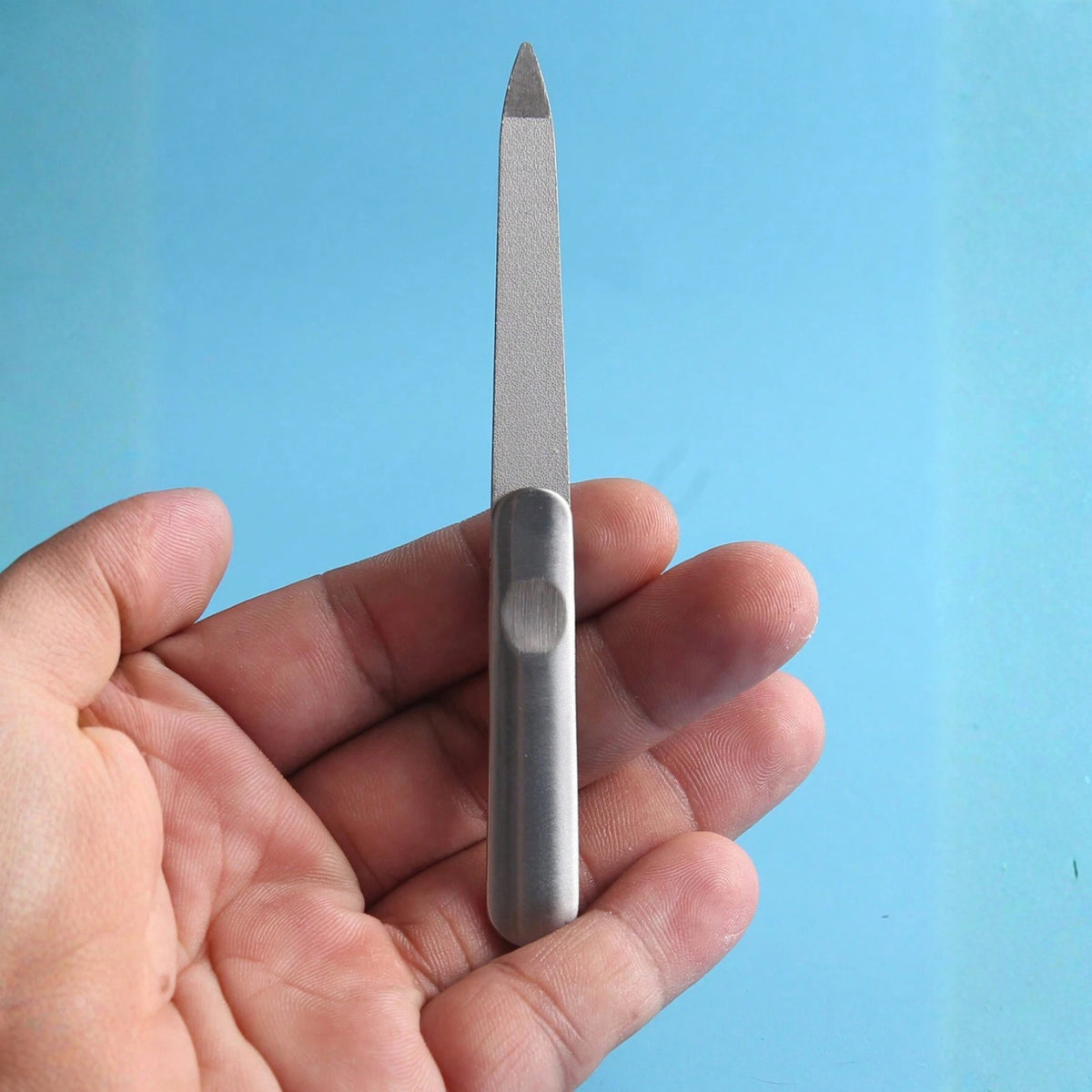 Double-Sided Metal Nail File for Manicure Pedicure - Stainless Steel Grooming Tool