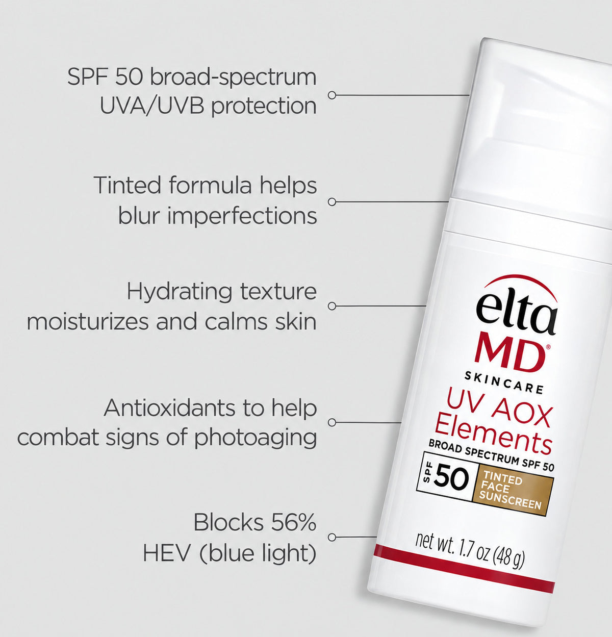 Tinted Mineral Sunscreen SPF 50 - Hydrating, Broad Spectrum, 1.7oz