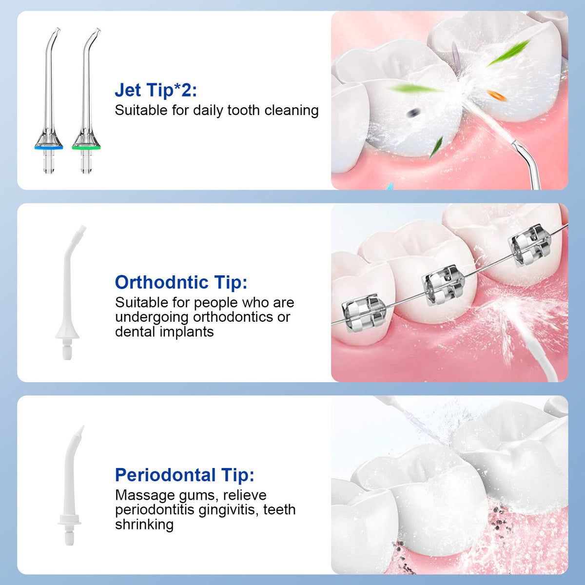 Cordless Water Flosser 300ml Oral Irrigator for Dental Cleaning Black