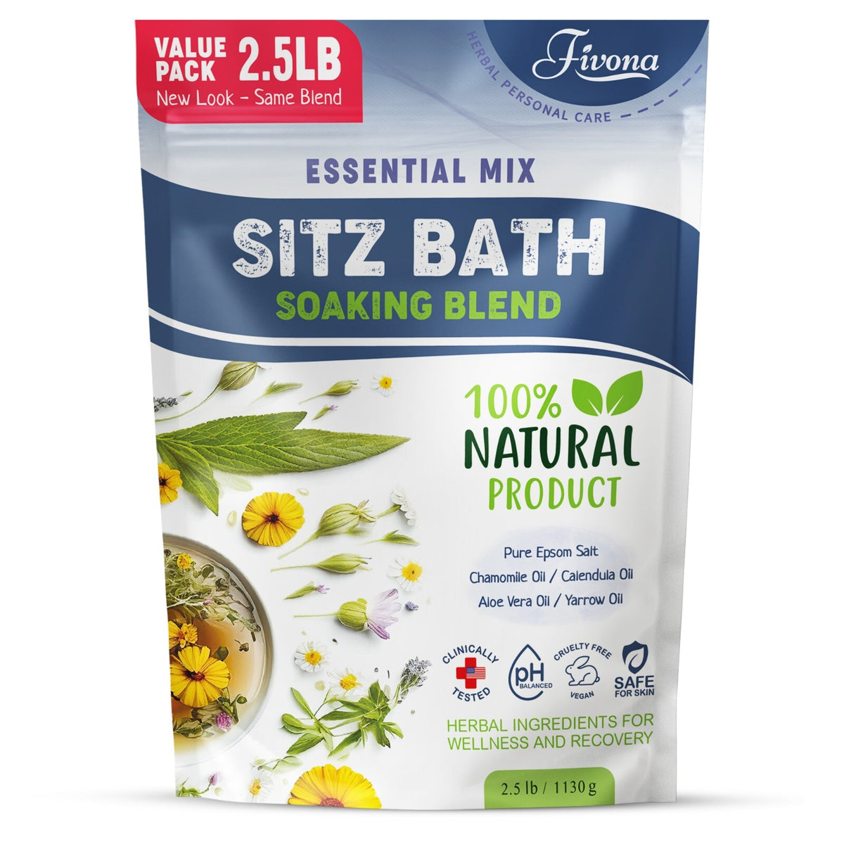 Epsom Salt Sitz Bath Soak for Hemorrhoids & Postpartum Recovery - 40oz