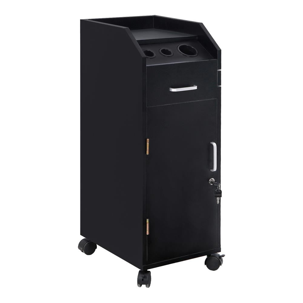 Salon Trolley Cart with 4 Storage Trays Locking Wheels & Spacious Work Surface