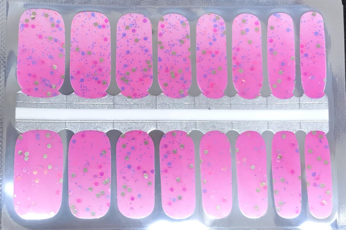 Nail Polish Strips Cake Frosting Set - 16 Easy-to-Apply Nail Wraps
