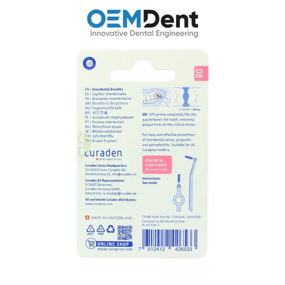 Interdental Brush Refills 8 Pack Multiple Sizes Dental Care