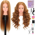 Blonde Human Hair Mannequin Head for Cosmetology Training 26-28" with Clamp