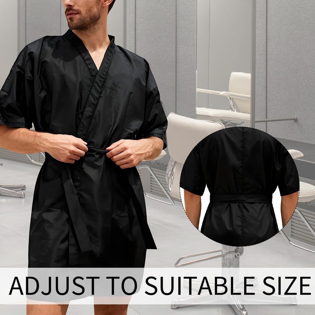 Black 4 Pack Salon Hair Cutting Capes with Adjustable Tie - 40 Inch