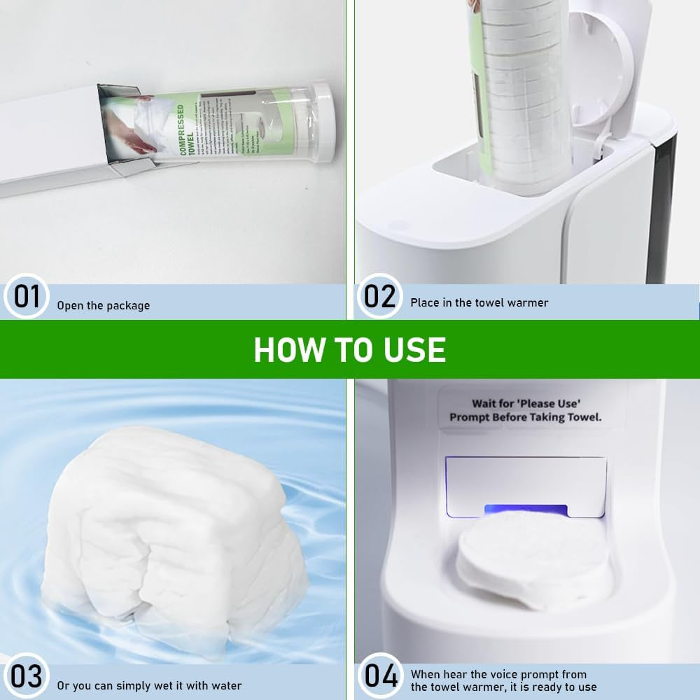 Disposable Compressed Face Towels for Hot Towel Warmer - 60 Pcs