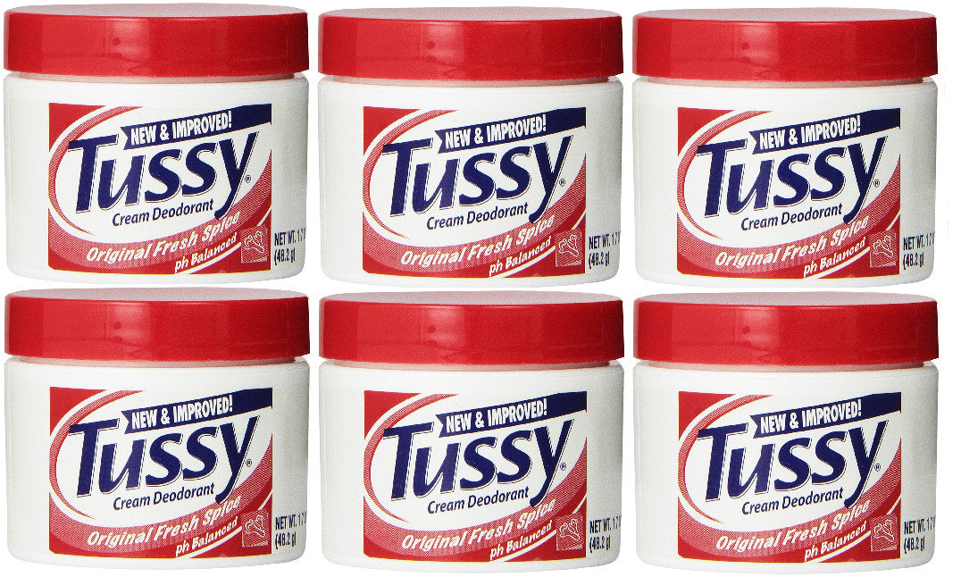 Tussy Deodorant Cream Original Fresh Spice 1.7 Oz - 6 Pack
