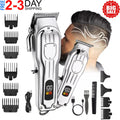 Professional Hair Clipper Set for Men - Cordless Trimmer with 4 Speeds and LED Display