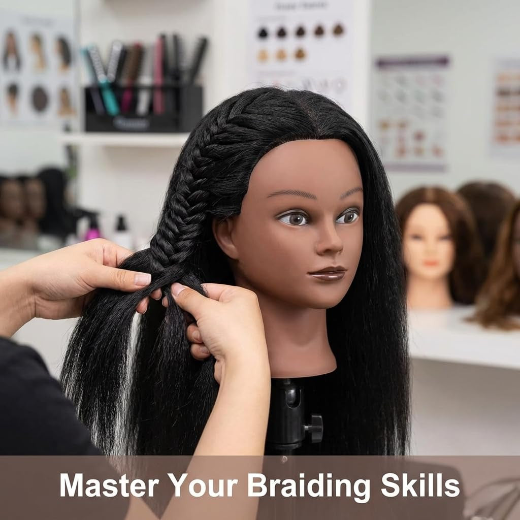 Professional Hairdressing Mannequin Head with Real Hair for Styling Practice