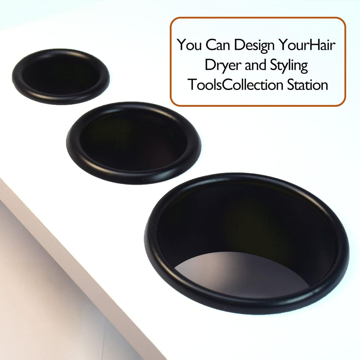 Salon Hair Styling Station Dryer Curling Iron Organizer Rack - Black