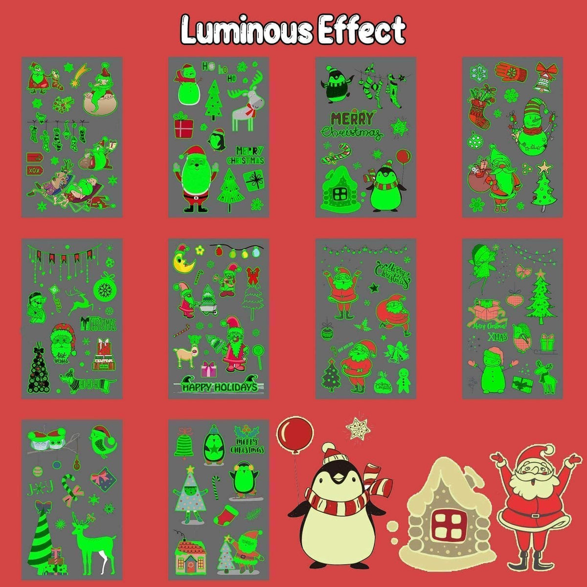 Christmas Temporary Tattoos for Kids - Fun Stocking Stuffers & Party Favors