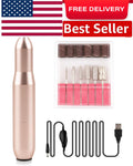 Electric Nail Drill Set for Acrylic & Natural Nails - USB Powered, Buffing & Filing Kit