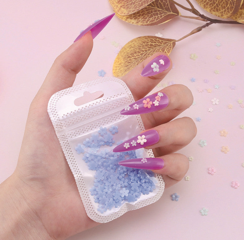Mixed Color Change 3D Flower Nail Art Decorations - 500pcs & 100pcs Sets