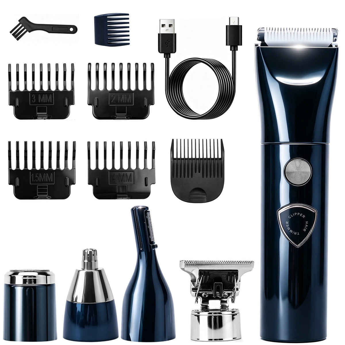 Cordless 5-in-1 Men’s Grooming Kit with Hair Clipper Trimmer and LED Display