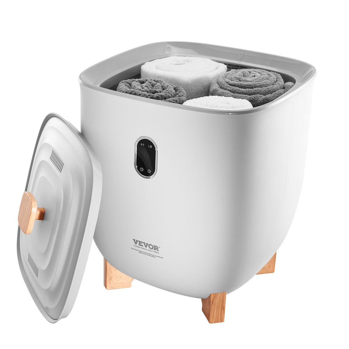 25L Towel Warmer Bucket with LED Timer & Temperature Control, Gray