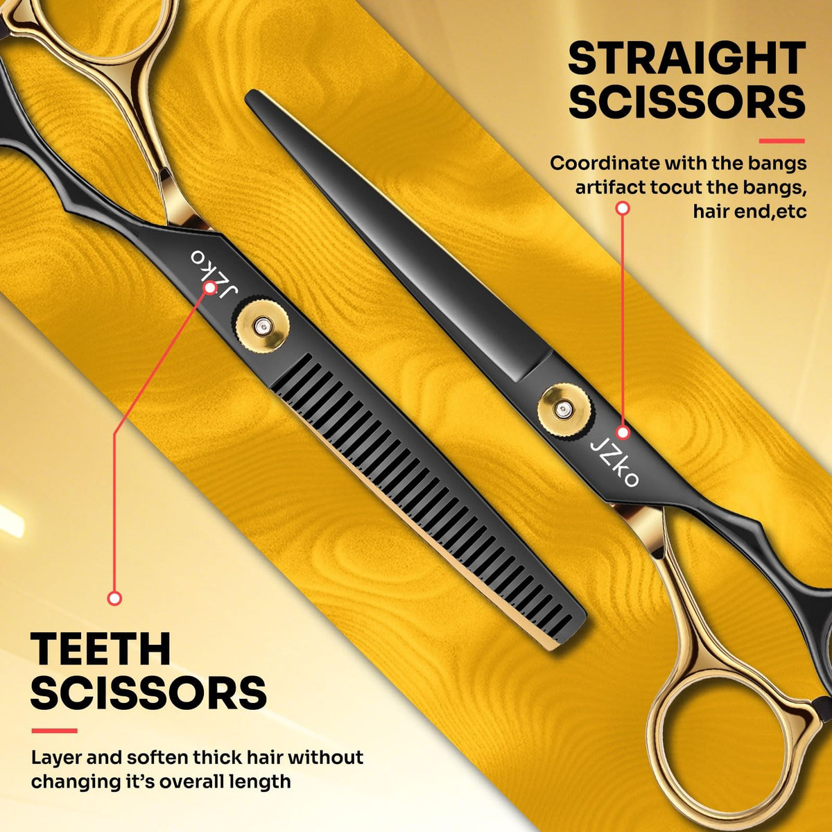Professional Hair Cutting Scissors Shears Kit for Barber Salon & Personal Use