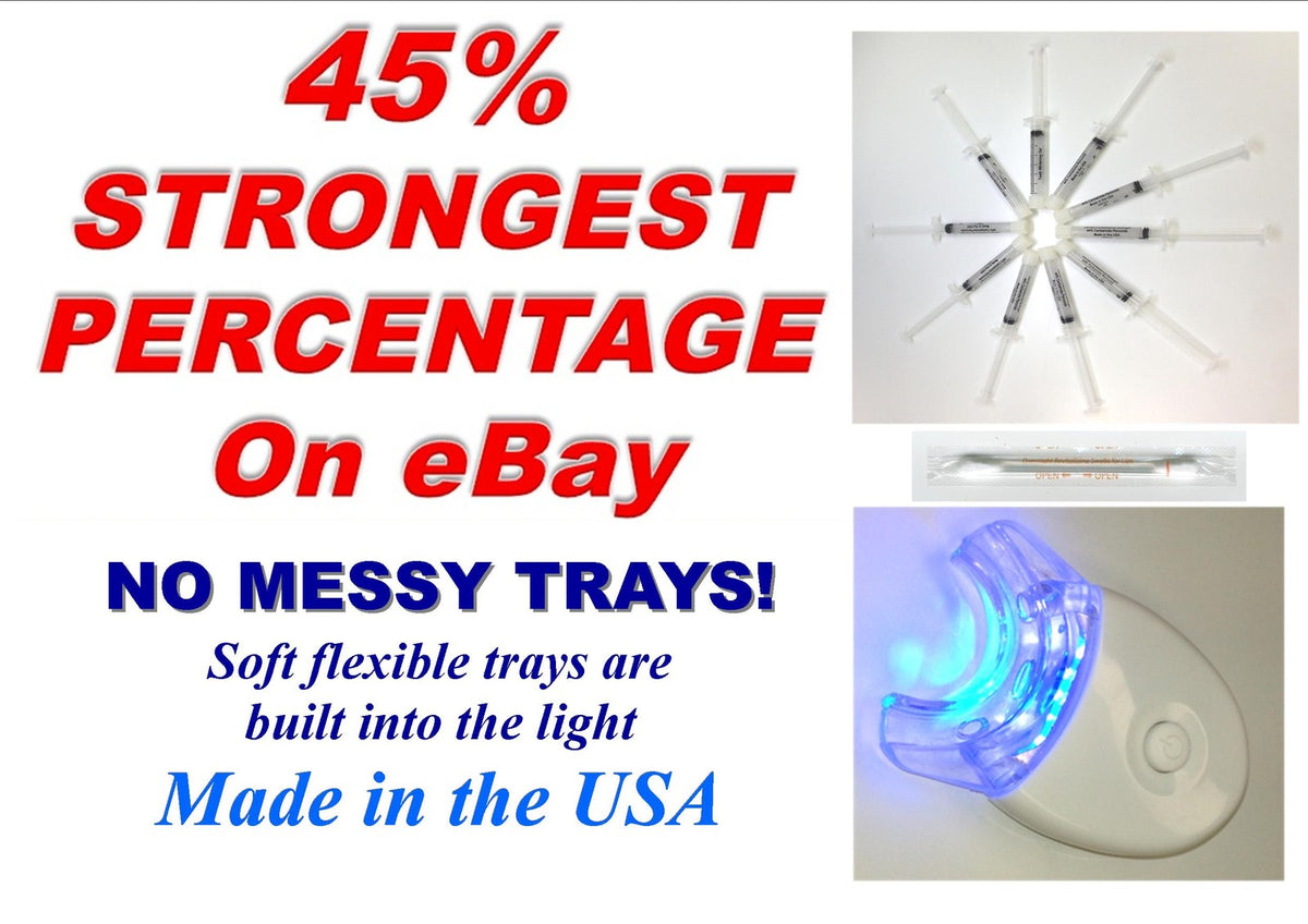 45% Dental Grade Gel Kit with LED Light & Syringes
