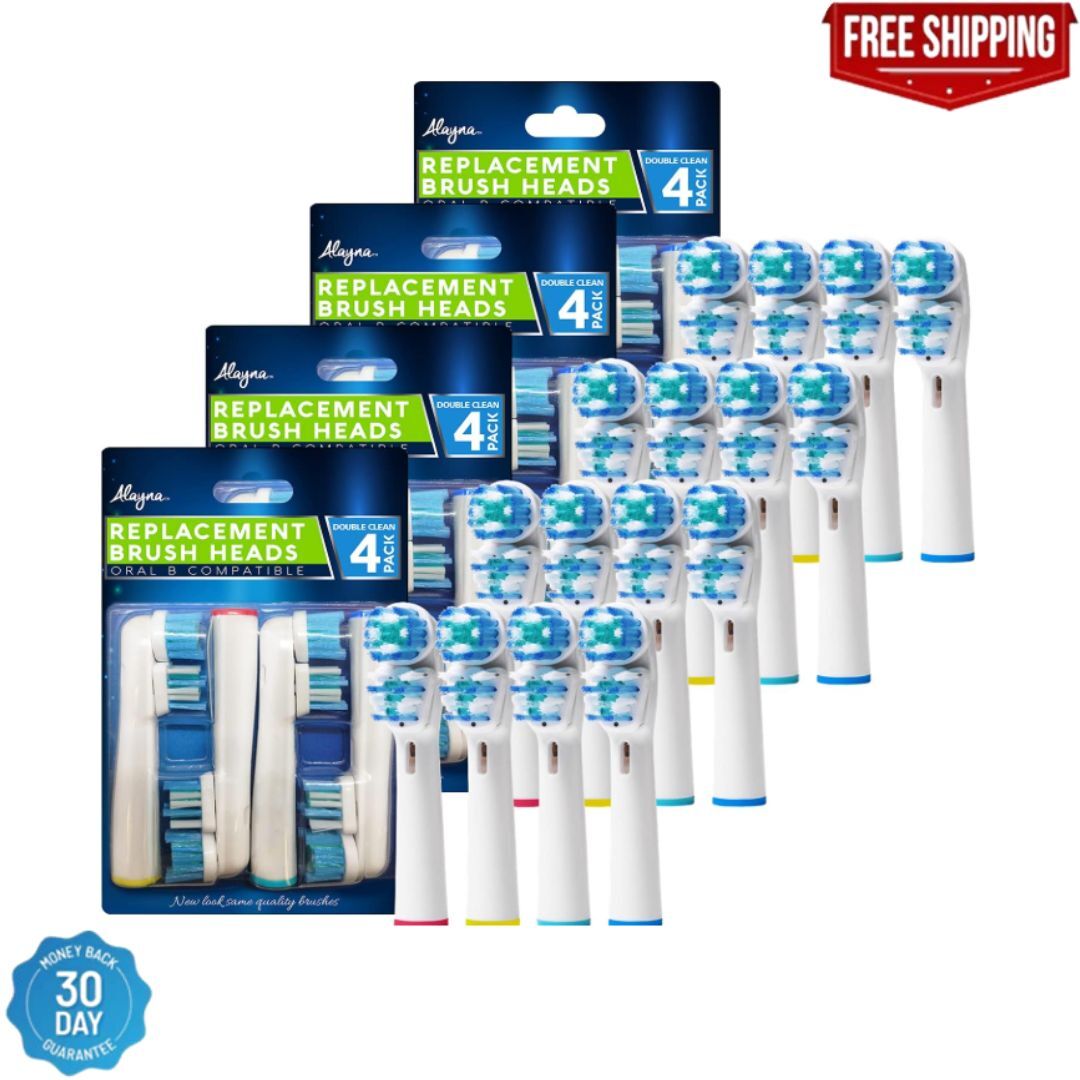 Replacement Brush Heads for Oral B Electric Toothbrushes - Pack of 16